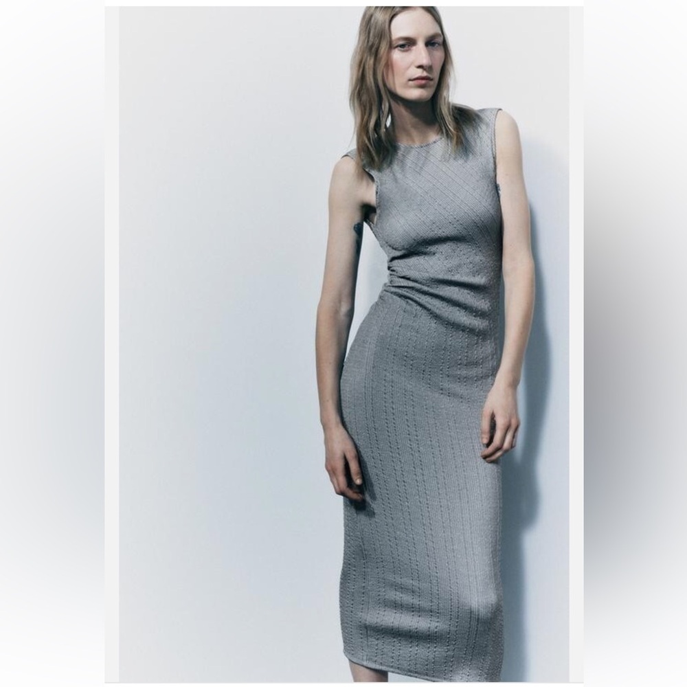 NWT ZARA SPARKLY DRAPED DRESS